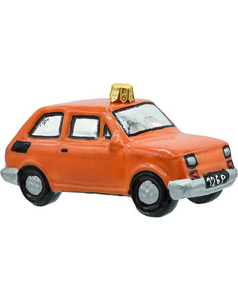Bombka choinkowa szklana ręcznie malowana: Fiat 126p Maluch, Syn Bombkarza