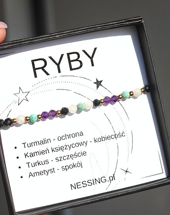 RYBY bransoletka zodiakalna na gumce, NESSING handmade