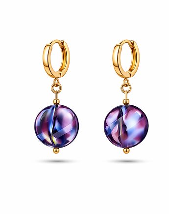 Kolczyki pozłacane DEEP VIOLET-unikat, ISSI Jewelry