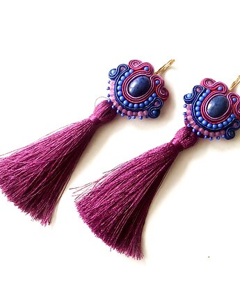 Sutaszowe kolczyki VAUCLUSE z chwostami, Sylwia Żak