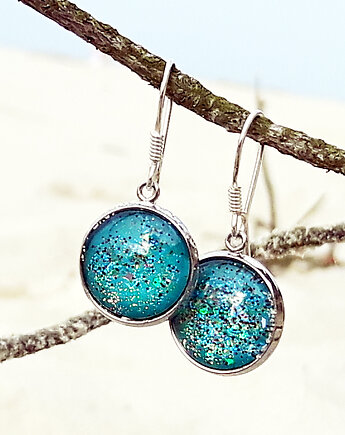 LAGOON GLAMM-unikatowe kolczyki srebrne bigle, Chodelska Art Studio