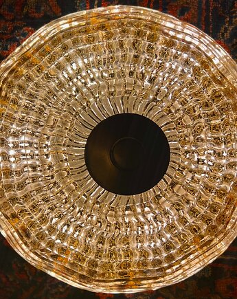 Designerska plafoniera sufitowa bursztyn Carl Fagerlund Orrefors 37x17 cm, Strzecha