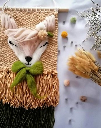 Makatka sarenka dekoracja sarna gobelin jeleń, Makatka i kropka