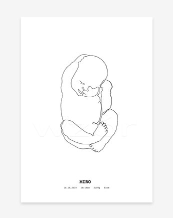 Plakat personalizowany Miro biały, Mango Picture