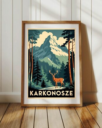 PLAKAT Góry Polski, Karkonosze, górski,, black dot studio