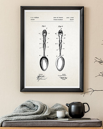 Plakat Łyżka - grafika z patentem, minimalmill