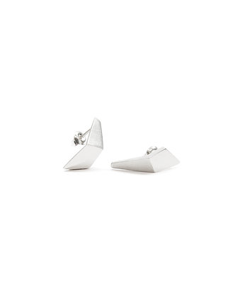 Kolczyki srebrne ONE EDGE flexed / satin SILVER earrings, Filimoniuk