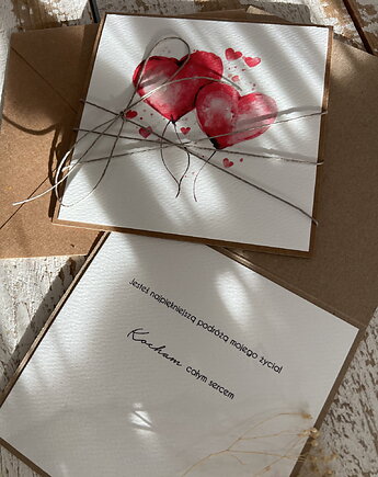 Wyjątkowa kartka na walentynki - walentynka z sercem - serduszka najpiękniejs, sorte