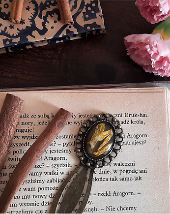 Zakładka ze słonecznikiem, owal, Figa handmade accessories