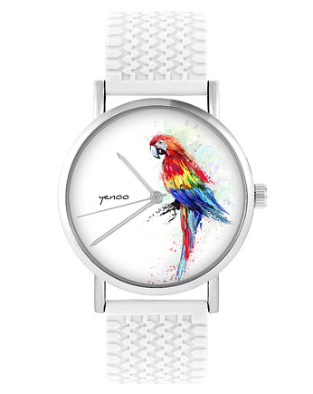 Zegarek - Papuga - silikonowy, biały, yenoo