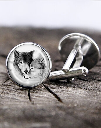 "ZAKOCHANE WILKI " unikatowe spinki do koszuli na prezent, Chodelska Art Studio