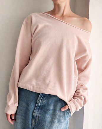 Ciepły jasny róż bluza cięta, ONE MUG A DAY