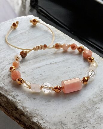 RADOŚĆ ŻYCIA - amulet - k. słoneczny, opal, k.górski, cytryn, k. różowy, kaktusia