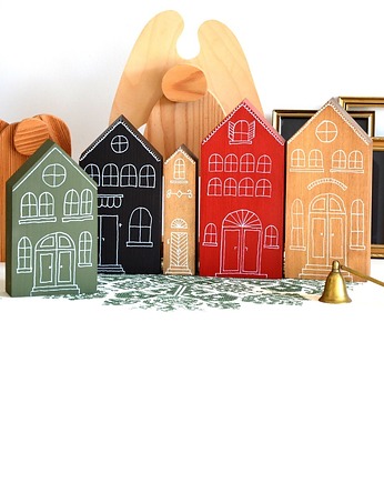 5 x domki drewniane ręcznie malowane, Kolekcja19