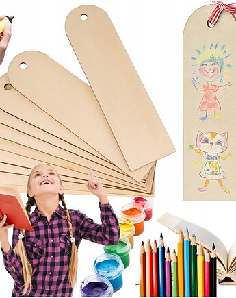Drewniane zakładki do książek DIY 50 SZTUK Bileciki na prezent ze sklejki, smxdsgn