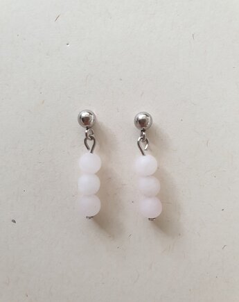 Kolczyki DROPSY MINI kwarc różowy, modesign