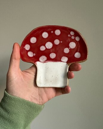 Ceramiczna podstawka pod łyżkę - muchomor, Glina & Lina