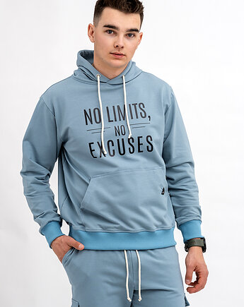 Bluza męska  z kapturem  No Limits No Excuses NIEBIESKI, 3 for U
