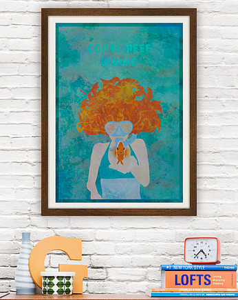 Rafa koralowa - plakat A3 fine art, minimalmill
