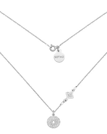 Srebrny naszyjnik z rozetką i medalionem, SOTHO