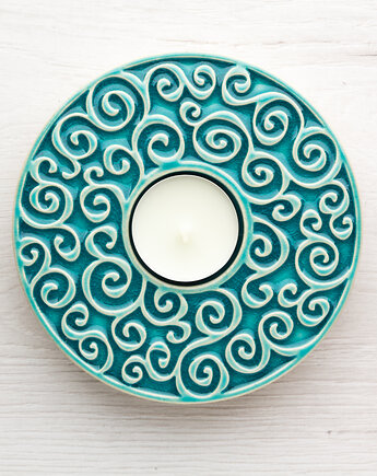 Lampion CON FUOCO turkusowy w pudełku., pracowniazona