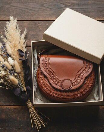 Torebka skórzana ręcznie robiona góralska Tzimol, SempreArte