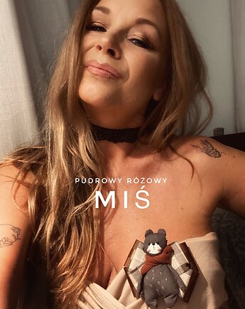 Artystyczna Brosza z niesamowitym Misiem! Pop Art MIŚ, Pudrowy Różowy