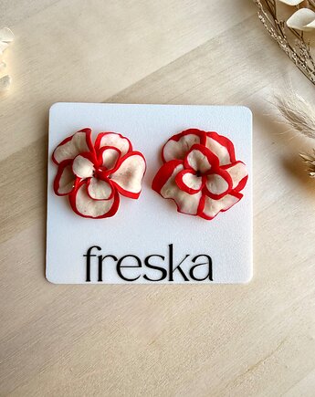 Kolczyki Flamenco czerwono-białe LIMITED, freska