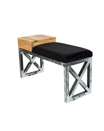 Ławka Pufa Tapicerowana  Stal LGMS-25, EMRA WOOD DESIGN