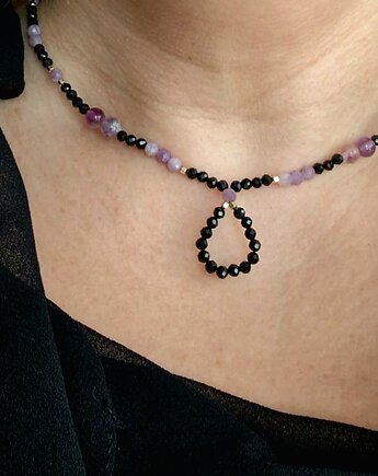 Naszyjnik choker z kamieni naturalnych kropla NOWOŚĆ, Arto Teka
