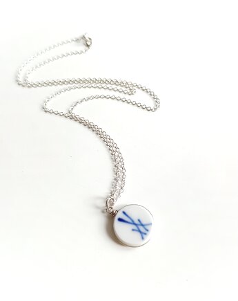 Naszyjnik Miśnia dwustronny, biżuteria z talerzy