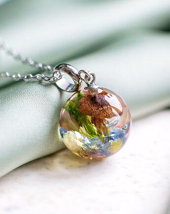 Naszyjnik z leśną kompozycją, nature gift