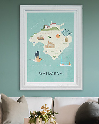 Majorka - plakat - mapa graficzna, minimalmill