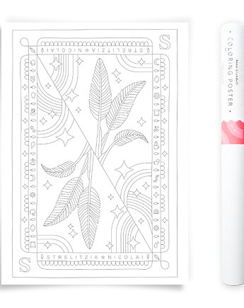 Plakat do Kolorowania Roślina Doniczkowa Strelicja 50x70cm, Anna Grunduls Design