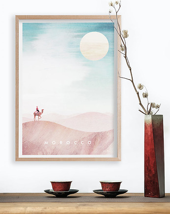 Złote wydmy i pustynia Erg Chebbi - plakat Maroko, minimalmill