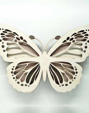 Oryginalna drewniana lampka MOTYL nude., Mama Otula