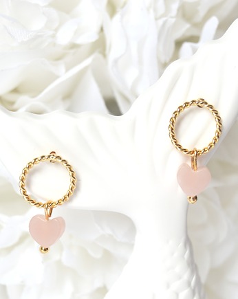 Kolczyki pozłacane Pink Love, Kamari Jewels
