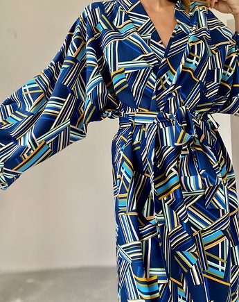Szlafrok narzutka kimono w paski, HisOutfit