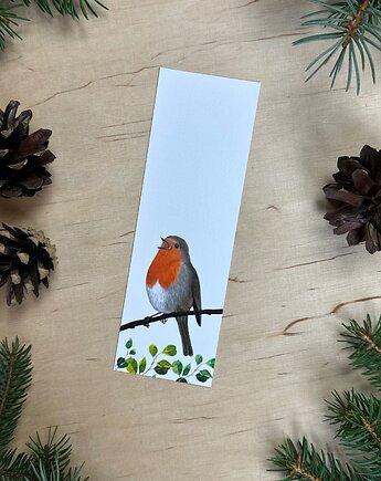 Zakładka do książki z rudzikiem, mavipoppy art