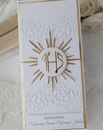 Zaproszenie na Pierwszą Komunię Świętą dla chłopca i dziewczynki, Osobiste Prezenty