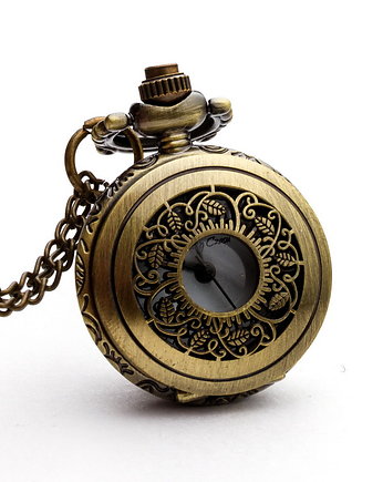 Zegarek wisiorek na łańcuszku - LISTKI (GOLDEN), DROBINY CZASU