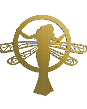 Dekoracyjny panel ażurowy, SECESJA, WOMAN DRAGONFLY, Dekoracja ścienna 3D, Or, ORNAMENTI