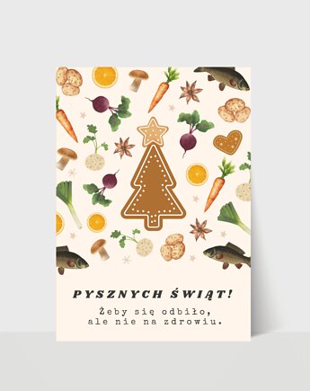 Pocztówka święta Bożego Narodzenia, pysznych świąt, DODUMU