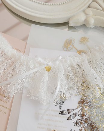 Romantyczna podwiązka ze złoconym serduszkiem, Anelis Atelier