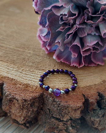 Pierścionek z hematytem i jadeitem - Lavender, REVEAL