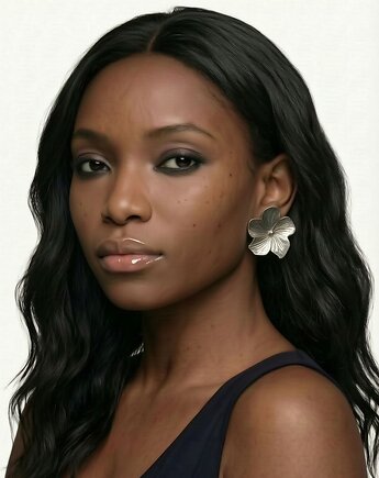 Kolczyki srebrne Flower, Katia i krokodyl