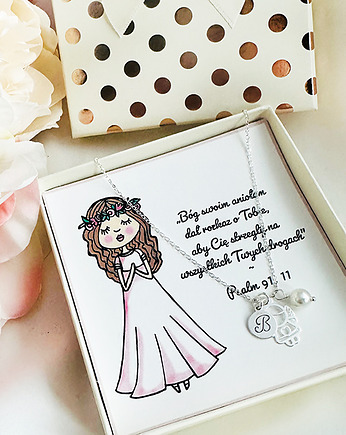 Naszyjnik z aniołkiem KOMUNIA, srebro 925, Anemon Atelier