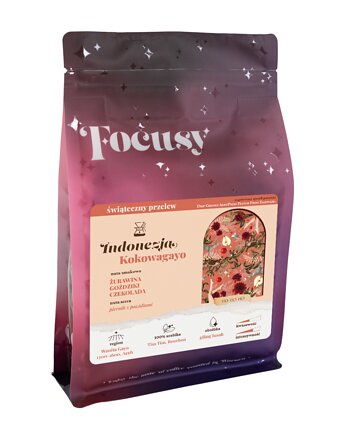 Kawa ziarnista INDONEZJA świąteczny przelew 250 g, Focusy