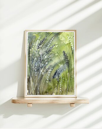 Oryginalna akwarela. Trawy A5, Malgorzata Domanska