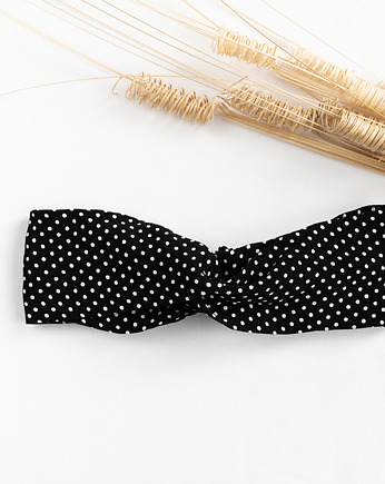 Opaska przeplatana kropki black&white, wu handmade
